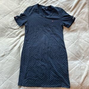 Tommy Hilfiger Dress S - Blue with White Polka Dots